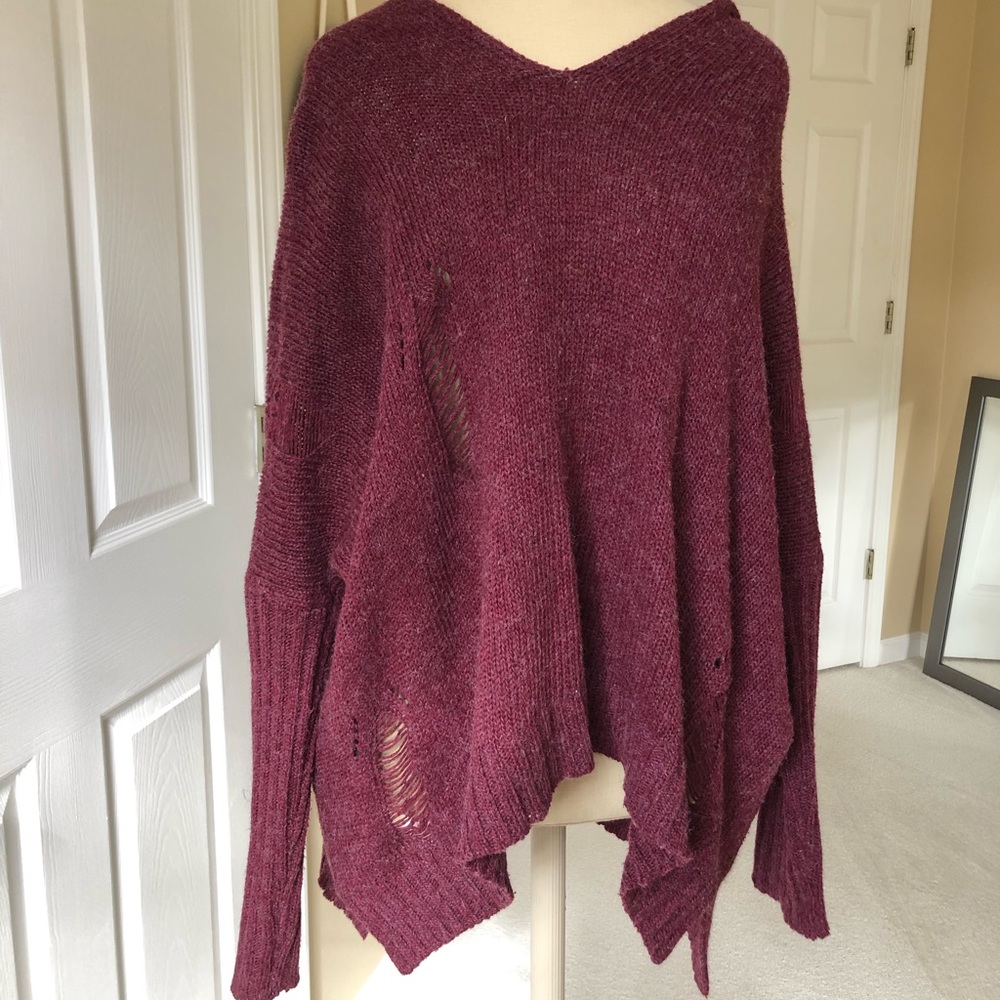 Oversized distressed sweater